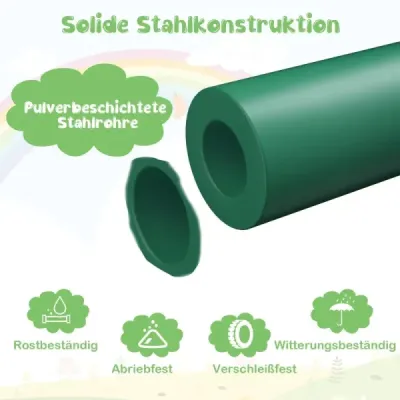 Šplhacia kupola so šmýkačkou a textilnou plošinou a nosnosťou 180 kg Šplhací rám v tvare kupoly Zelená + sivá