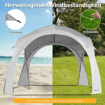 Veľký vonkajší stan s baldachýnom Ochrana pred slnkom s prenosnou taškou pre 6-8 osôb Biela