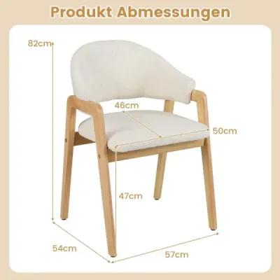 Sada 2 moderných jedálenských stoličiek, kuchynské stoličky s čalúneným sedadlom a ergonomickým operadlom, biela