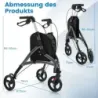 Skladací rolátor pre seniorov s ľahkým hliníkovým rámom 20 cm veľké kolesá Sivá