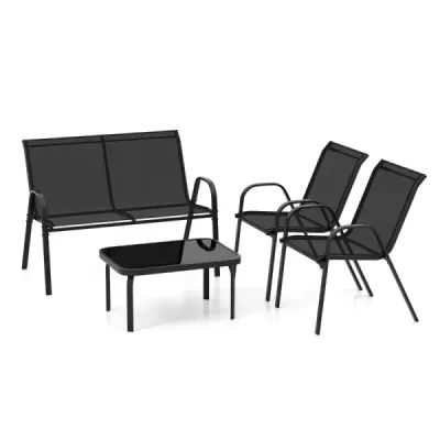 4-dielna súprava nábytku na terasu Conversation Set s konferenčným stolíkom 51 x 71 x 35 cm Grey