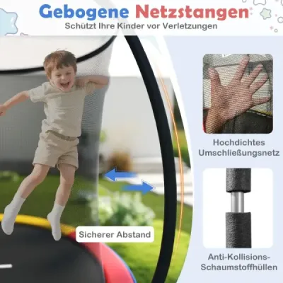 Trampolína Ø244 cm s rebríkom a bezpečnostnou sieťou okrúhla záhradná trampolína detská trampolína oranžová