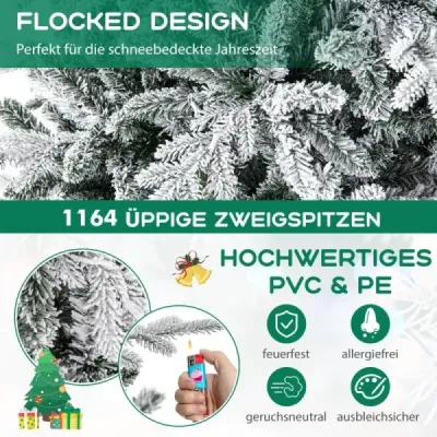 218 cm vysoký umelý vianočný stromček s 8 svetelnými režimami 350 rôznofarebných LED svetielok