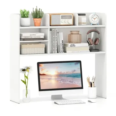 Stolová polica Stolová doska so 6 policami 3-úrovňová stolová polica Biela