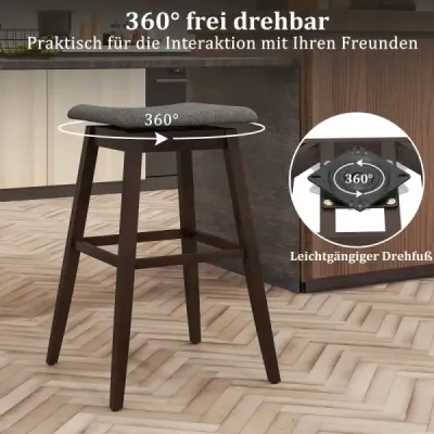 Sada 2 barových stoličiek s podnožkou Otočná stolička o 360° Čalúnená stolička bistro