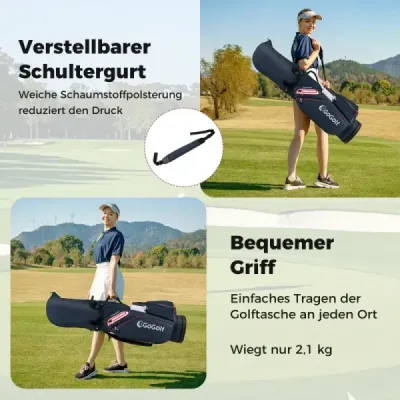 Golfová taška Ľahká golfová taška so 14 priehradkami Vodoodpudivá golfová taška Námornícka modrá