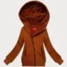 Dámska mikina s asymetrickým zipsom LHD caramel MODAMG-61
