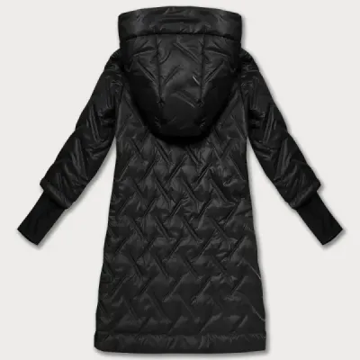 Prešívaná bunda s kapucňou MODA2290BIG čierna