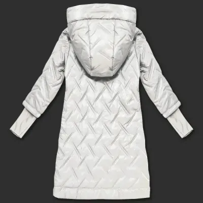 Prešívaná bunda s kapucňou MODA2290BIG  ecru