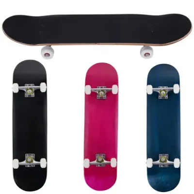Kompletný skateboard Funboard Minicruiser Drevený longboard 20x79cm - čierny
