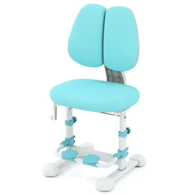Detská kancelárska stolička, ergonomická detská stolička  výškou sedadla, modrou