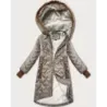 Prošivaná dámská podzimní bunda MODA2291BIG béžová