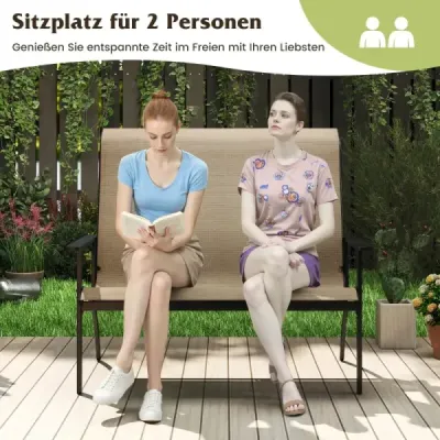 Záhradná lavica odolná voči poveternostným vplyvom Balkónová lavica 2-miestna lavica, nosnosť do 400 kg 120 x 81 x 106 cm