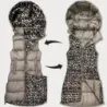 Hrubá dámska vesta z odopínateľnou kapucňou MODA2602 béžová