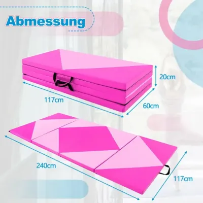 240 cm dlhá skladacia gymnastická podložka 240 cm x 117 cm x 5 cm veľká športová podložka z PU kože