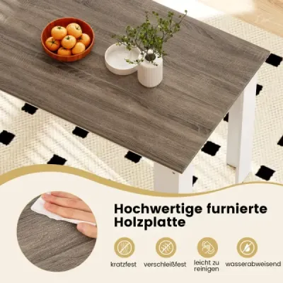120 cm jedálenský stôl pre 4-6 osôb, drevený obdĺžnikový stôl, veľký jedálenský stôl, moderný kuchynský stôl, biely