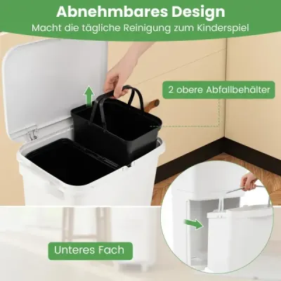 36 l odpadkový kôš Odpadkový kôš s 2 vyberateľnými nádobami