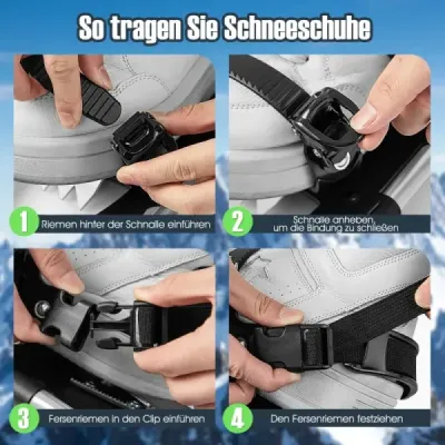 Všestranná sada snežníc 53 cm ergonomické snežnice s dvojitým západkovým systémom viazania strieborné