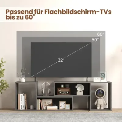 2-dielna TV skrinka Bezplatný kombinovaný TV stolík pre televízory do 60 palcov TV skrinka Sivá