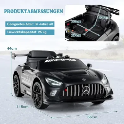 Jazdiace auto s licenciou Mercedes-AMG GT3 detské auto s diaľkovým ovládaním 3 rýchlosti čierne