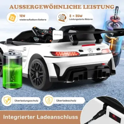 Detské autíčko s licenciou Mercedes-AMG GT3 s diaľkovým ovládaním 3 rýchlosti Biela