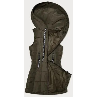 Dámska vesta s kapucňou  B8226 khaki