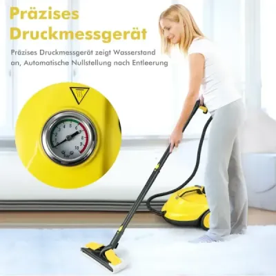 Viacúčelový parný čistič 2000 W čistiaci stroj na kolieskach Žltá