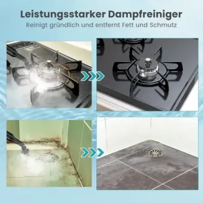 1500W parný čistič s nádržou 400 ML Teplota do 125 ℃ Ručný parný čistič modrý