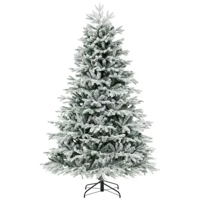 210 cm umelý vianočný stromček so snehom a osvetlením Vianočný stromček so 450 teplými bielymi LED svetlami