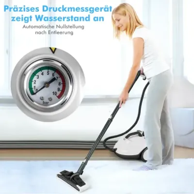 Prenosný parný čistič 2000 W Vysokotlakový parný čistič s 15-dielnym príslušenstvom Univerzálny parný mop Biely