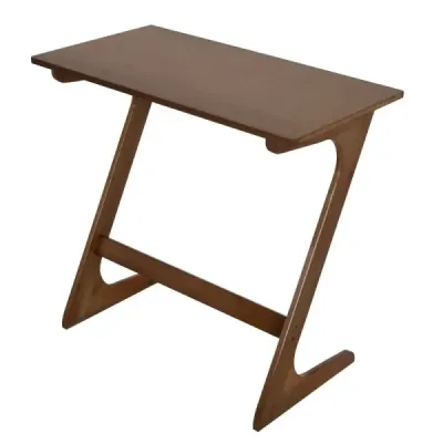 Bočný stolík v tvare písmena Z Rozkladací stolík z bambusu Priestorovo úsporný konferenčný stolík Nočný stolík Konferenčný stolík hnedý