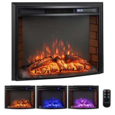 1500W elektrický krb s ohrevom a diaľkovým ovládaním a ochranou proti prehriatiu Nástenný krb Vstavaný krb