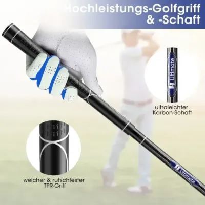 9-dielna kompletná sada golfových palíc pre pravákov vrátane drivera zo zinkovej zliatiny šedej farby