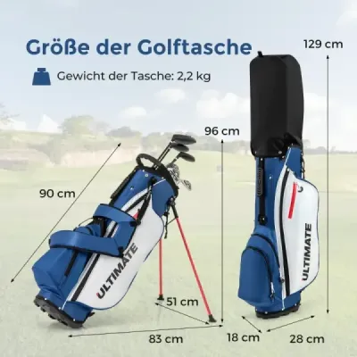 Kompletná sada golfových palíc a tašky pre ľavákov Prenosný ľahký golfový stojan Blue