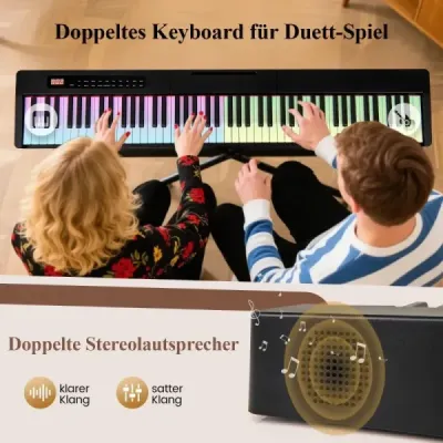 88 klávesov digitálne piano prenosné elektrické klávesy plnej veľkosti čierne