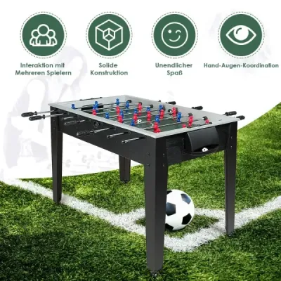 Futbalový stôl na súťaže pre dospelých a deti 122 x 61 x 79 cm čierny