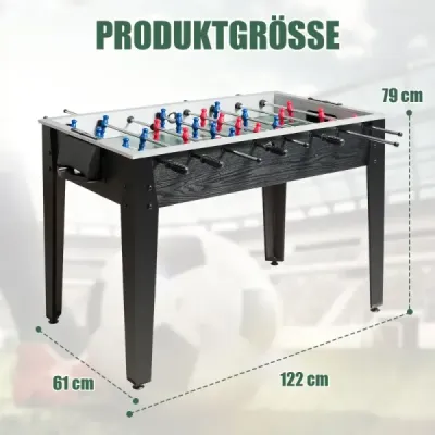 Futbalový stôl na súťaže pre dospelých a deti 122 x 61 x 79 cm čierny