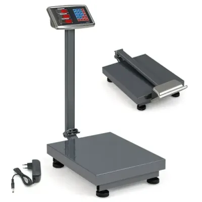 Digitálna plošinová váha 300 kg / 50 g balíková váha s kalkulačkou ceny LB/KG multifunkčná obchodná váha strieborná