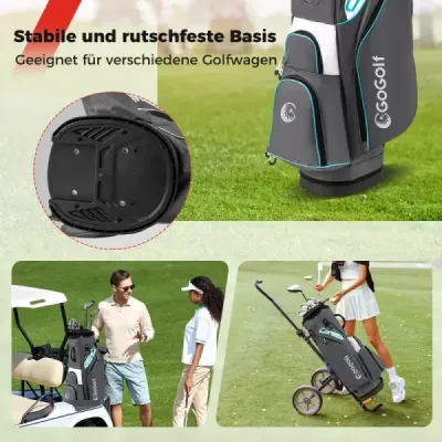 Golfová taška Ľahká golfová taška so 14 priehradkami Vodoodpudivá golfová taška Sivá