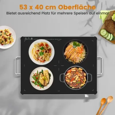 Elektrická varná doska s nastaviteľnou teplotou 30 ℃ – 120 ℃ a tvrdeným sklom