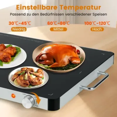Elektrická varná doska s nastaviteľnou teplotou 30 ℃ – 120 ℃ a tvrdeným sklom