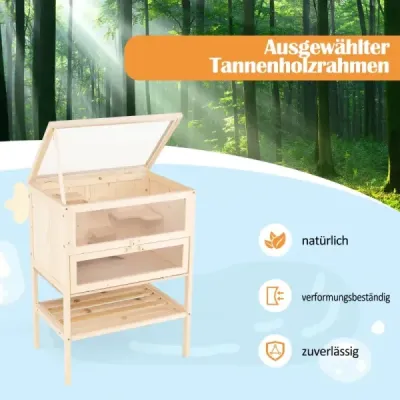 Klietka pre škrečky so skladacou strechou zo sieťoviny, akrylovým panelom a ohrádkou pre škrečky s uzamykateľnými dverami Klietka pre škrečky so skladacou strechou zo sieťoviny, akrylovým panelom a ohrádkou pre škrečky s uzamykateľnými dverami