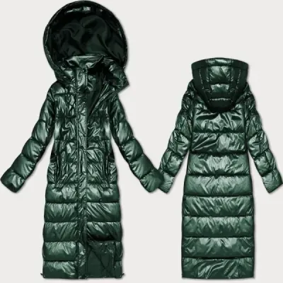Dlhá dámska prechodná bunda MODA2629 zelená