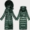 Dlhá dámska prechodná bunda MODA2629 zelená