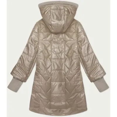 Prošívaná bunda s ozdobnými žebrovanými lemy S'West MODA8345BIG camel