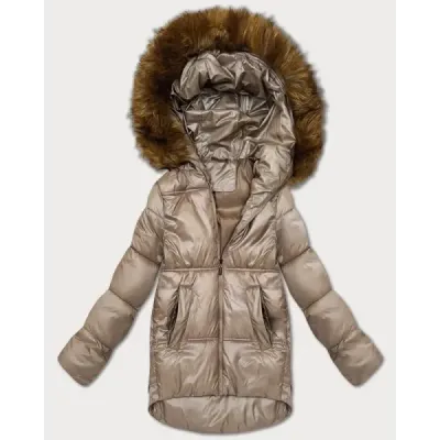 Dámska bunda bomber s kapucňou S'West MODA8280 béžová Dámska bunda bomber s kapucňou S'West MODA8280 béžová