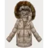 Dámska bunda bomber s kapucňou S'West MODA8280 béžová