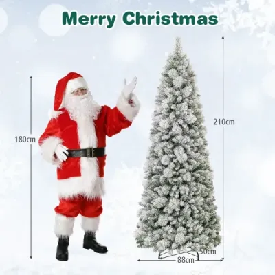 210 cm umelý vianočný stromček so svetlami Pop Up vianočný stromček s 200 teplými bielymi LED svetlami a 680 koncovkami vetiev