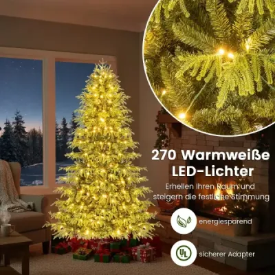 180 cm umelý vianočný stromček so svetlami Vianočný stromček zelený