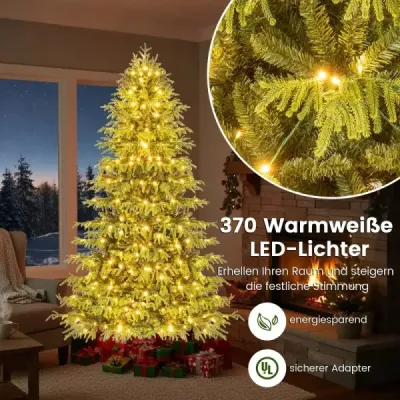 210 cm umelý vianočný stromček so svetlami Vianočný stromček zelený